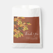 Sachets En Papier Rustique Brown Autumn Foliage Mariage de automne (Devant)