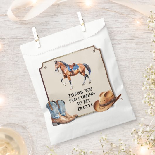Sachets En Papier Rustique Cowboy Horseback équitation fête d'annive (Coupé)