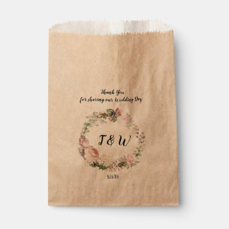Sachets En Papier Rustique Floral Garland Custom Wedding Favor Sac