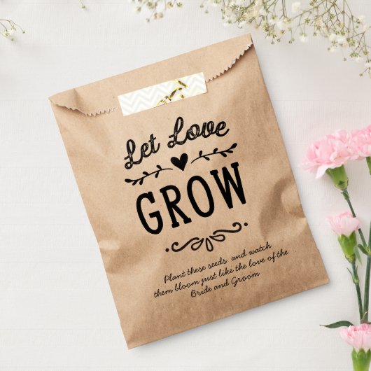 Sachets En Papier Rustique Laisser l'amour grandir semence mariage F (Scellé)