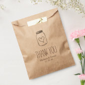 Sachets En Papier Rustique Masonjar Coeur Mariage Merci (Scellé)