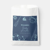 Sachets En Papier Rustique moderne pêche Baby shower de garçon nauti (Devant)