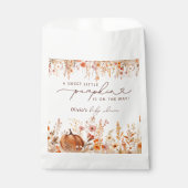Sachets En Papier Rustique Petit Citrouille Automne Baby shower Fleu (Devant)