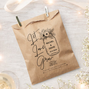 Sachets En Papier rustique Script élégant LAISSER L'AMOUR SE DÉV