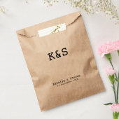 Sachets En Papier Rustique Simple Monogramme Initiales Mariage Treat (Scellé)
