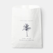 Sachets En Papier Rustique Tropical Navy Palm Tree Mariage Merci (Devant)