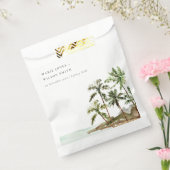 Sachets En Papier Rustique Tropical Palm Trees Beach Sand Mariage (Scellé)