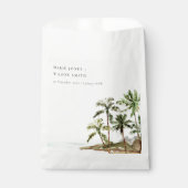 Sachets En Papier Rustique Tropical Palm Trees Beach Sand Mariage (Devant)