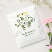 Sachets En Papier Sac à baby shower vert fleuri faveur fleurie (Scellé)