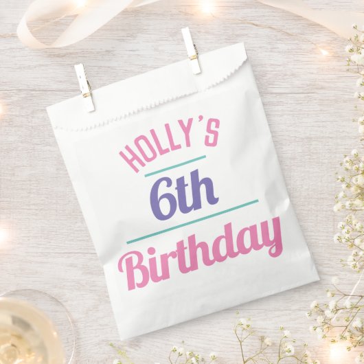 Sachets En Papier Sac à bonbons pour la fête du 6e anniversaire (Coupé)