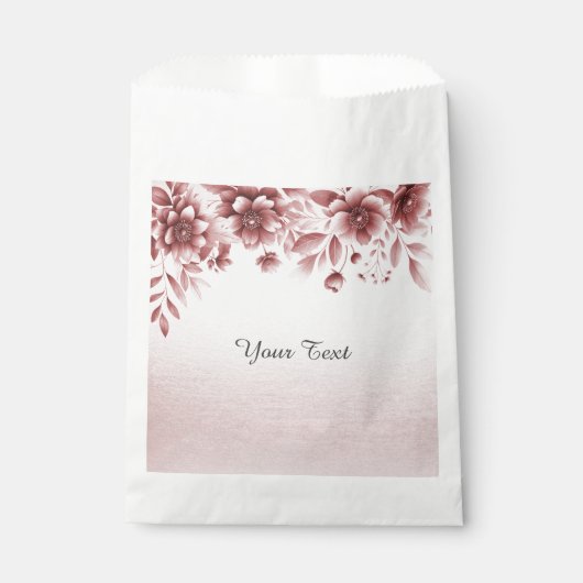 Sachets En Papier Sac à Faveur Floral Dusty Rose (Devant)