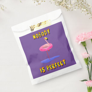 Sachets En Papier Sac à Faveurs Flamant Rose Personne N'est Parfait