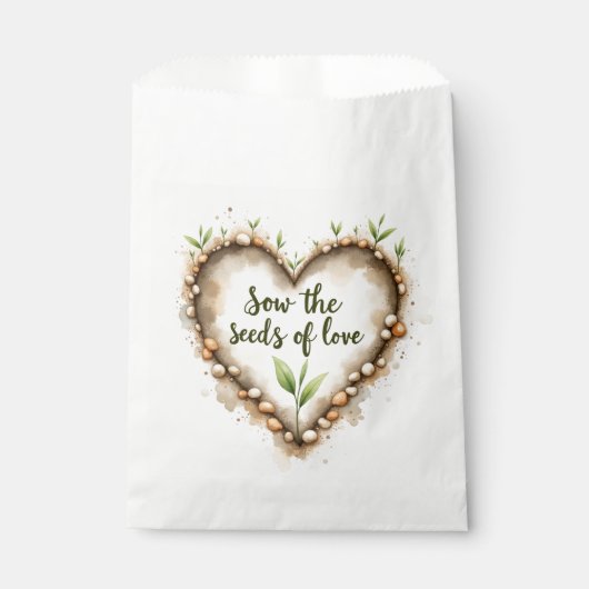Sachets En Papier Sac à Faveurs pour Semer des Graines d'Amour - Cœu (Devant)