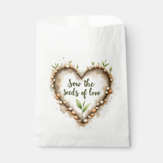 Sachets En Papier Sac à Faveurs "Semer des Graines d'Amour" - Cœur A