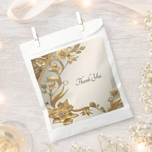 Sachets En Papier Sac à fleurs Feuille Golden Wavy (Coupé)