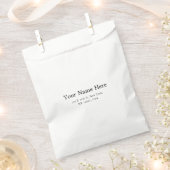 Sachets En Papier Sac blanc moderne avec texte personnalisé (Coupé)