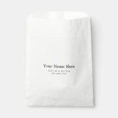 Sachets En Papier Sac blanc moderne avec texte personnalisé (Devant)