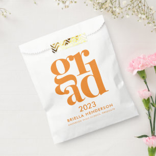Sachets En Papier Sac cadeau de fête de fin d'études orange