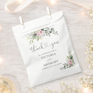 Sachets En Papier Sac cadeau de fête de mariage vert tendre rose