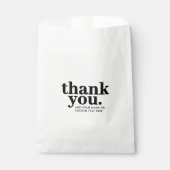 Sachets En Papier Sac Cadeau Merci | Noir et Blanc Rétro (Devant)