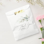 Sachets En Papier Sac Cadeau Remerciement Écriture Élégante Feuillag (Scellé)