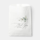 Sachets En Papier Sac Cadeau Remerciement Écriture Élégante Feuillag (Devant)