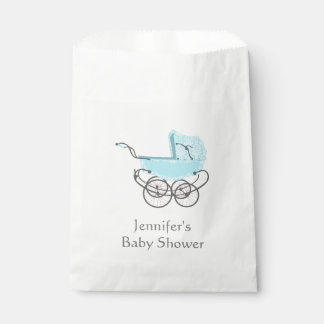 Sachets En Papier Sac de Baby shower préféré Blue Pram