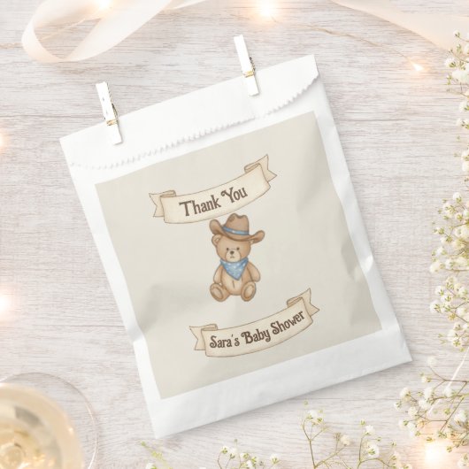 Sachets En Papier Sac de Baby shower Rustique Petit Cowboy Favoriser (Coupé)