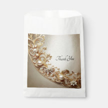 Sac de faveur à motif doré orné