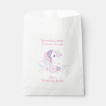 Sac de faveur d'anniversaire Licorne Arc-en-ciel