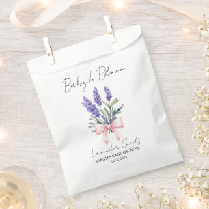 Sachets En Papier Sac de faveur de Baby Shower avec ruban rose   Gra