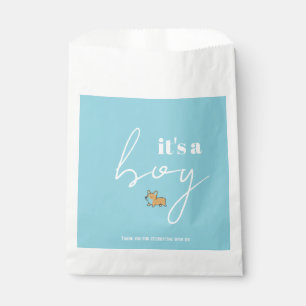 Sachets En Papier Sac de faveur de Baby Shower Bleu avec un dessin d
