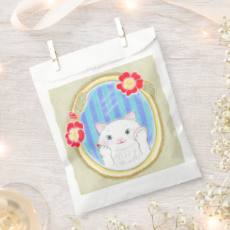 Sachets En Papier Sac de Faveur de Chaton Blanc Mignon