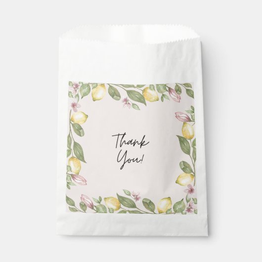 Sachets En Papier Sac de faveur de citron rose (Devant)
