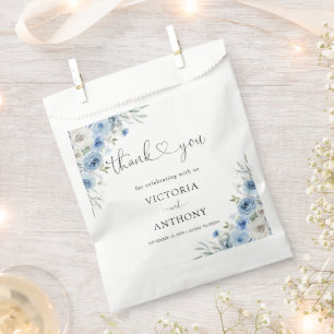 Sachets En Papier Sac de faveur de douche de mariage en bleu poussié
