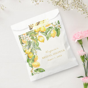 Sachets En Papier Sac de faveur de douche de mariage floral au citro