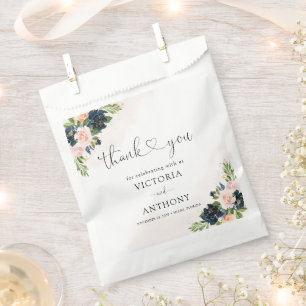 Sachets En Papier Sac de faveur de douche de mariage floral rose et 