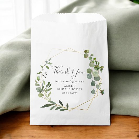 Sachets En Papier Sac de faveur de douche nuptiale de verdure botani