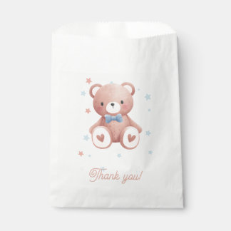 Sachets En Papier Sac de faveur de douche pour bébé garçon Ourson -