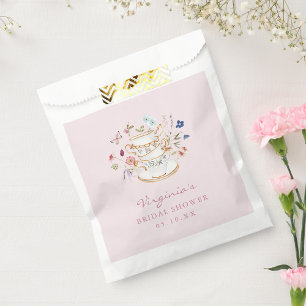 Sachets En Papier Sac de faveur de fête de thé rose