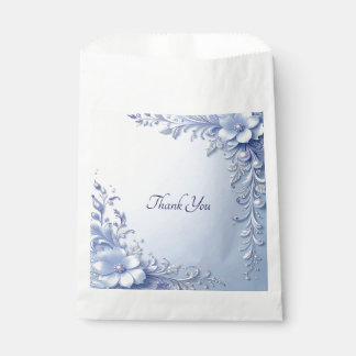 Sachets En Papier Sac de Faveur de Fleurs Ornementales Bleues avec P