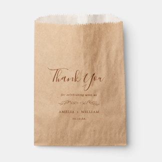 Sachets En Papier Sac de faveur de mariage à monogramme à feuille mi