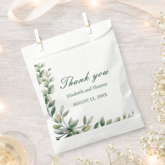 Sachets En Papier Sac de faveur de mariage aux feuilles d'eucalyptus