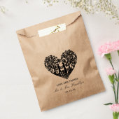 Sachets En Papier Sac de faveur de mariage cardiaque rustique (Scellé)