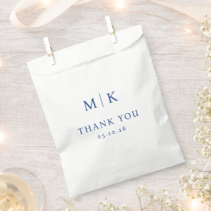 Sachets En Papier Sac de faveur de mariage élégant en serif navy
