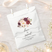 Sachets En Papier Sac de faveur de mariage L'amour est doux Bourgogn (Coupé)