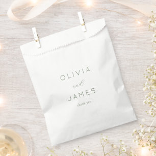 Sachets En Papier Sac de faveur de mariage minimaliste gris élégant