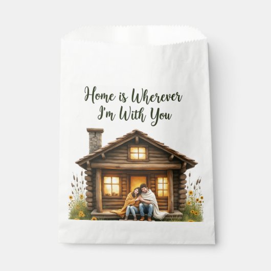 Sachets En Papier Sac de faveur de mariage rustique pour invités  (Devant)