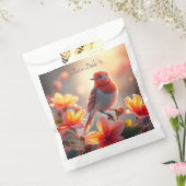 Sachets En Papier Sac de faveur floral à oiseau orange (Scellé)