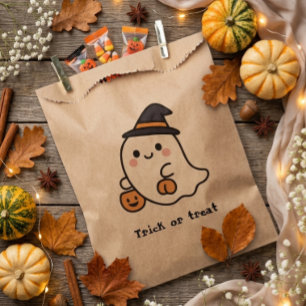 Sachets En Papier Sac de Fête - Gentil Fantôme Halloween Trick or Tr